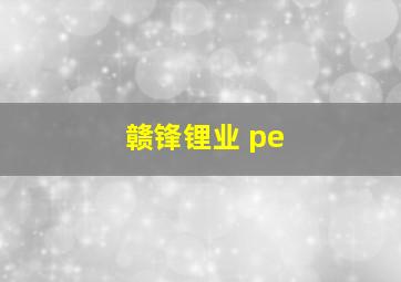 赣锋锂业 pe